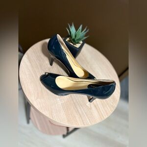 Cole Haan Black Peep-Toe Heels